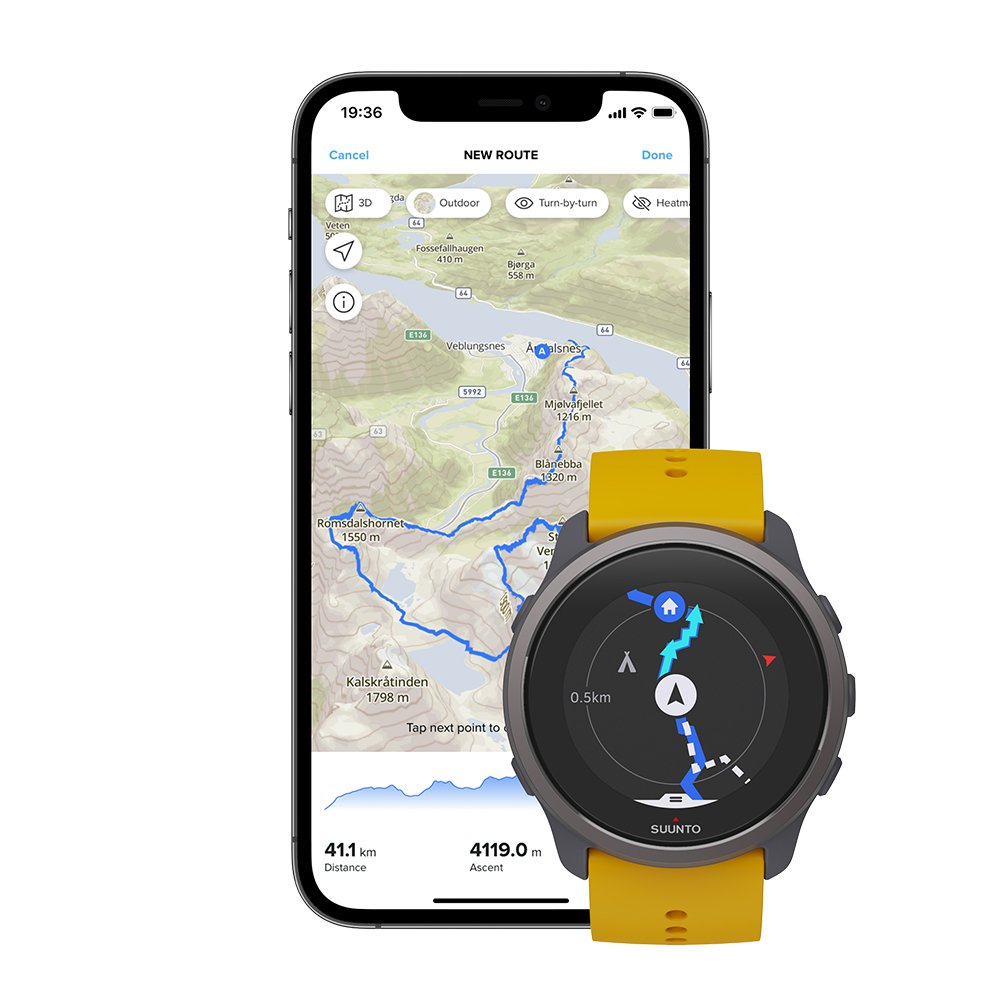 Suunto 5 Peak – navigace a appka Suunto