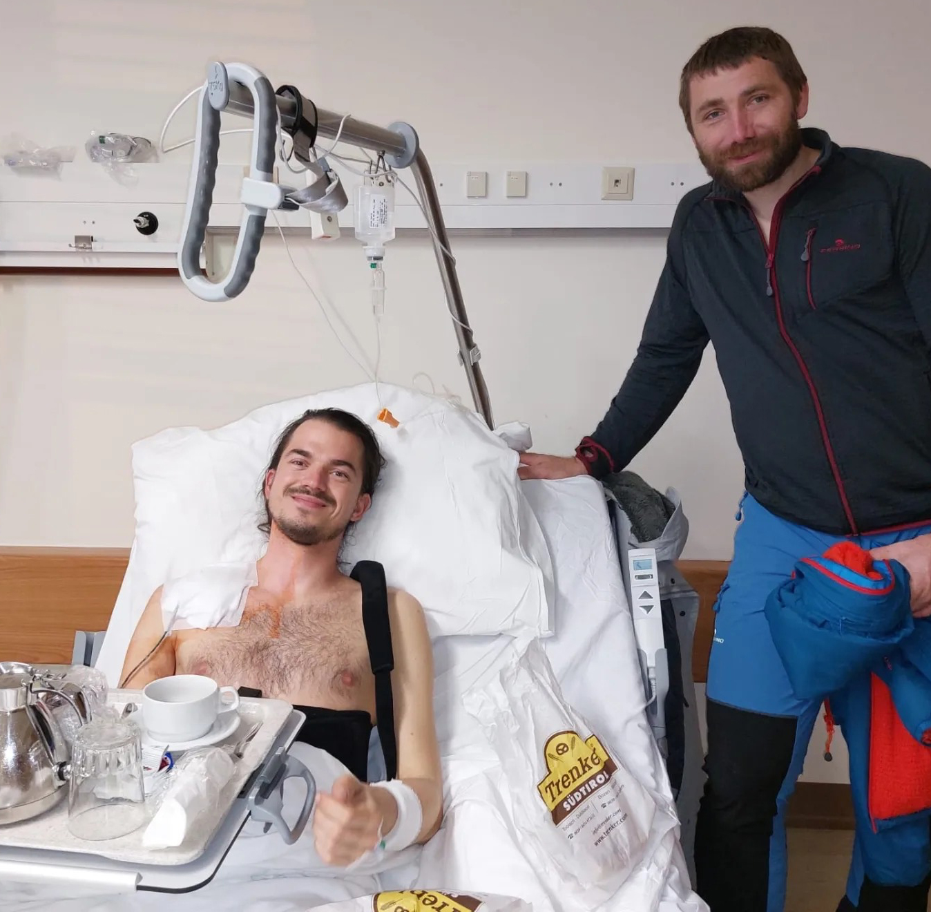 David Novák a Pavel Paloncý po záchraně v nemocnici